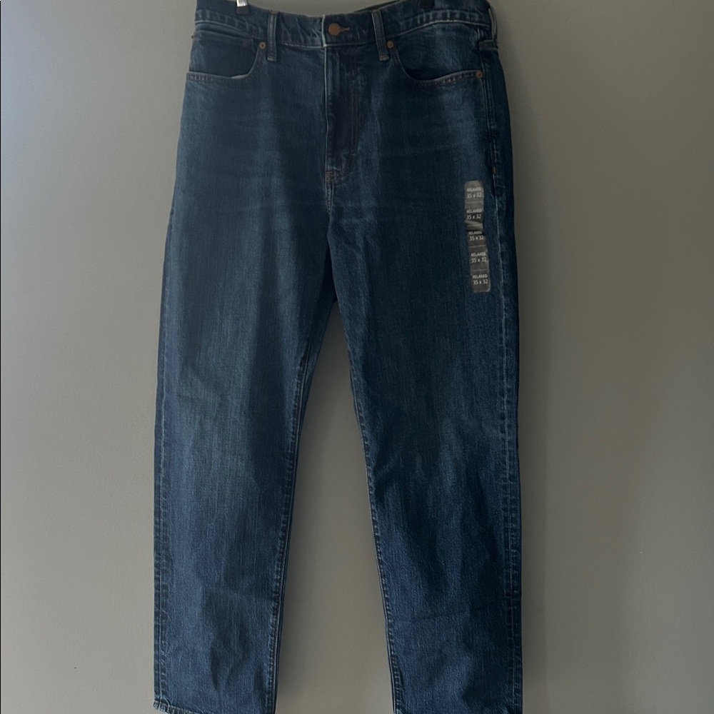 J. Crew Men's Straight NWT Jeans in Dark Blue Wash